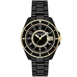 【COACH】官方授權經銷商 時尚小香款晶鑽陶瓷腕錶-32mm/黑(14503461)