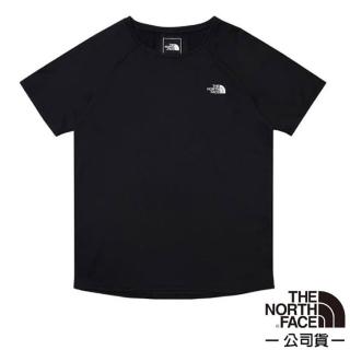 【The North Face】女 吸濕排汗舒適短袖T恤/FlashDry吸濕排汗.圓領設計(8825-JK3 黑)