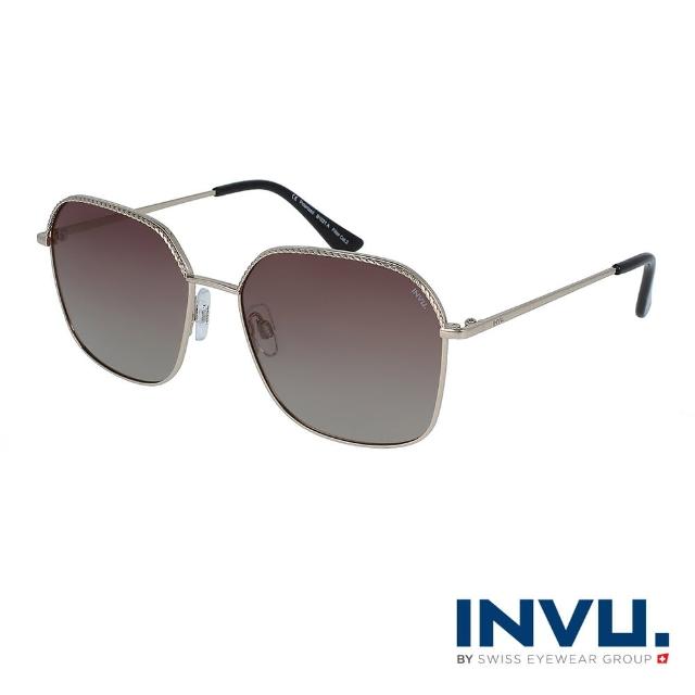 【INVU】瑞士麻花邊方框偏光太陽眼鏡(- B1021)