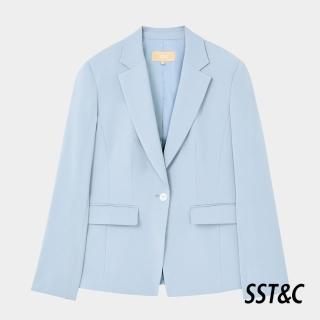 【SST&C 新品９折】霧藍色方領西裝外套7162404003