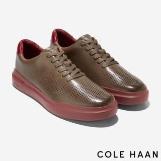 【Cole Haan】GP RALLY LASER CUT SNEAKER 雷射雕孔 真皮休閒運動男鞋(咖啡/土紅-C37172)