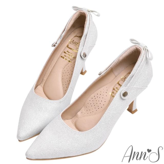 【Ann’S】美貌與實力-可三穿小蝴蝶結尖頭細跟鞋8.5cm(銀)
