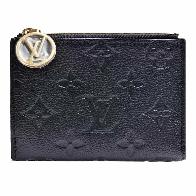 【Louis Vuitton 路易威登】M83365經典Lisa系列Monogram Empreinte對折暗釦短夾(黑色)