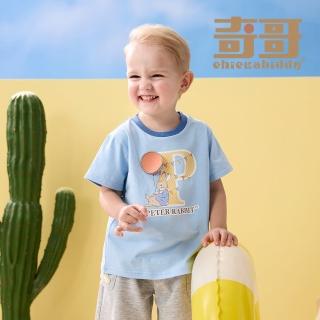 【奇哥官方旗艦】比得兔 男童裝 生日快樂氣球T恤/上衣(6-8歲)