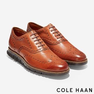 【Cole Haan】ZG WINGTIP OX 翼尖雕花 全能商務正裝男鞋(咖啡鐵灰-C29411)