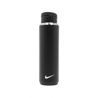 【NIKE 耐吉】水壺 Straw Bottle 24oz 黑 白 不鏽鋼 可拆吸管 保冷 耐刮 運動水壺(N100163209-124)
