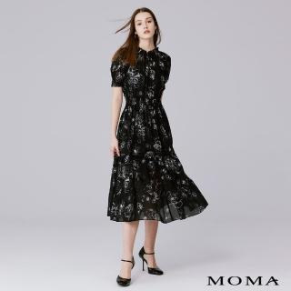 【MOMA】高雅氣質花卉小黑洋裝(黑色)
