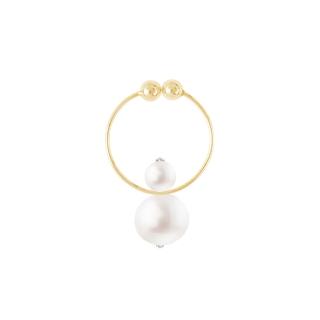 【Olivia Yao Jewellery】專為無耳洞設計 垂墜鋯鑽天然圓珍珠夾式耳環(COSMOS Collection)