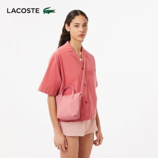 【LACOSTE】包款-L.12.12 概念壓紋小型拉鍊手提包(粉紅色)