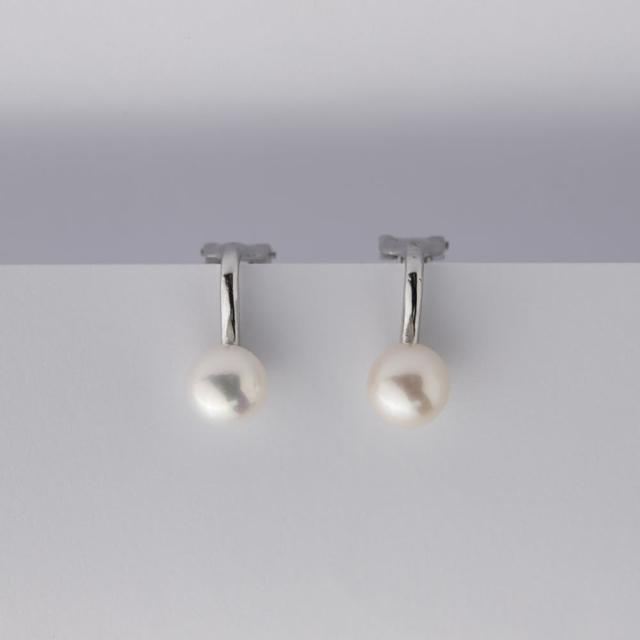 【Olivia Yao Jewellery】天然7mm白珍珠夾式耳環 925純銀耳針抗過敏(Classic Collection/聖誕/送禮)