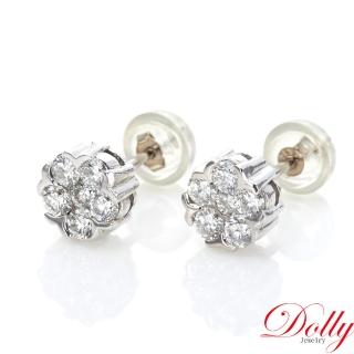 【DOLLY】1.20克拉 輕珠寶18K金鑽石耳環(002)