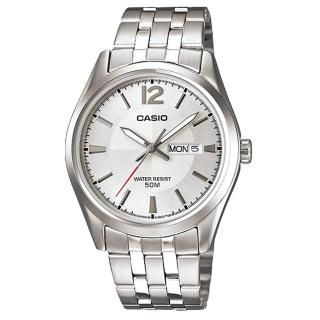 【CASIO 卡西歐】時尚指針男錶 不鏽鋼錶帶 白 防水50米 礦物玻璃鏡面(MTP-1335D-7A)