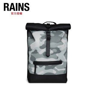 【Rains】Rolltop Rucksack Mesh W3 網狀造型防水捲蓋後背包(13340)