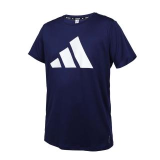 【adidas 愛迪達】男短袖T恤-上衣 休閒 愛迪達 吸濕排汗 丈青(IN0076)