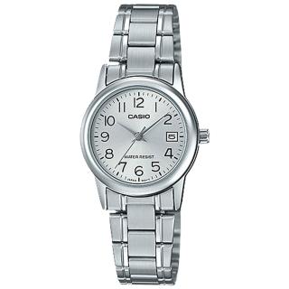【CASIO 卡西歐】指針女錶 不鏽鋼錶帶 防水 日期顯示(LTP-V002D-7B)