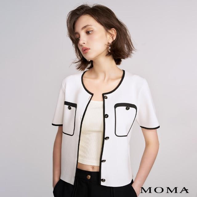 【MOMA】優雅小香圓領針織外套(兩色)