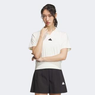 【adidas 愛迪達】SPORTSWEAR 短袖上衣(IM8821 女款運動上衣 白)
