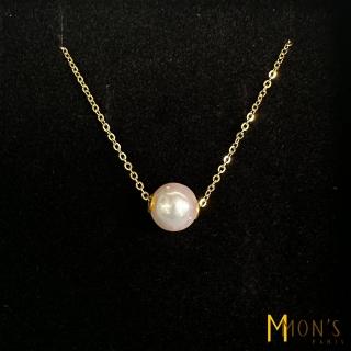 【MON’S】時尚品味單顆天然珍珠項鍊(直)