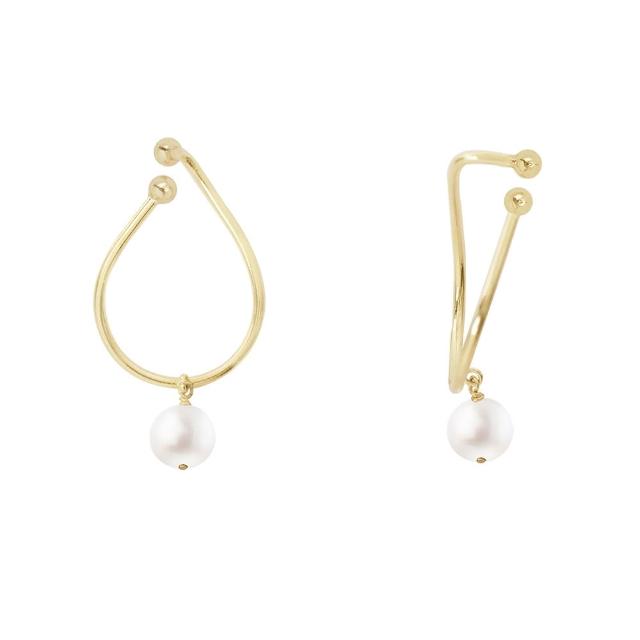 【Olivia Yao Jewellery】無耳洞設計垂墜珍珠夾式耳環/耳窩夾(Ms.Y Collection)