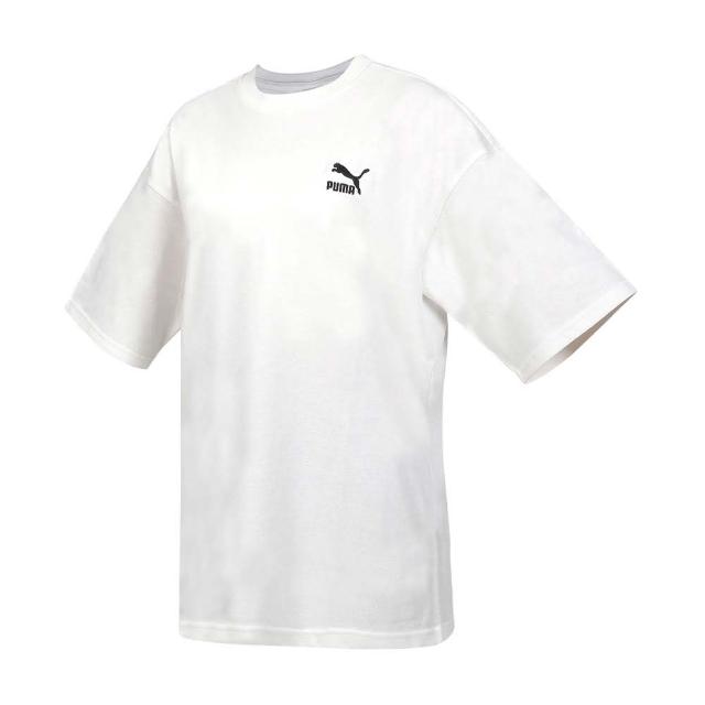 【PUMA】男女款流行系列CLASSICS寬鬆短袖T恤-歐規 休閒 慢跑 上衣 白(67918802)