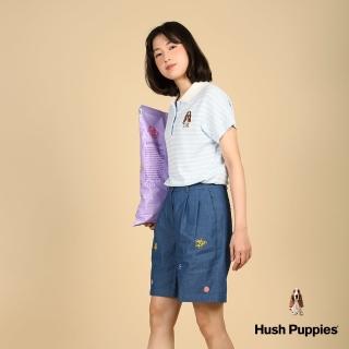 【Hush Puppies】女裝 線衫 刺繡狗細條紋寬袖線衫(淺藍 / 43213101)