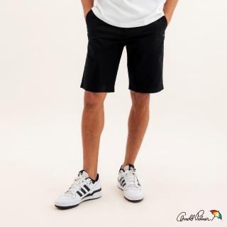 【Arnold Palmer 雨傘】男裝-彈性斜紋百慕達短褲(黑色)