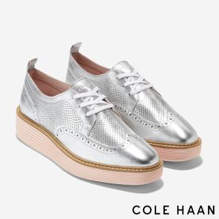 【Cole Haan】OG PLATFORM WINGTP OX 休閒牛津女鞋(銀色-W28346)