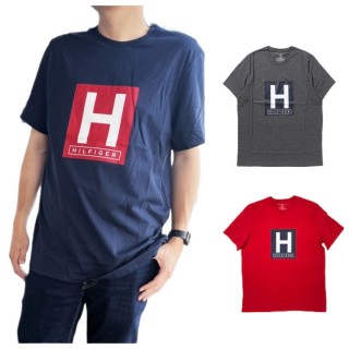 【Tommy Hilfiger】Tommy Hilfiger 圓領 休閒寬鬆 大H logo短T恤(2件組)