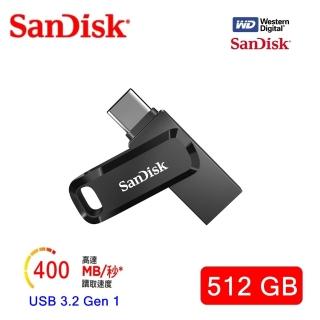 【SanDisk 晟碟】[全新版] 512 GB Ultra Go USB3.2 TYPE-C 雙用隨身碟(高速讀取400MB/s 雙用隨身碟)