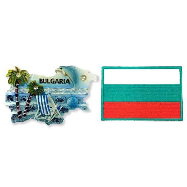 【A-ONE 匯旺】保加利亞海邊風情磁性家居裝飾+保加利亞國旗布標2件組伴手禮物 出國紀念磁鐵(C152+426)