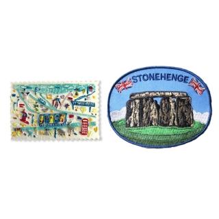【A-ONE 匯旺】英國凱恩戈姆山國家公園外國地標磁鐵+英國 巨石陣臂章2件組特色地標(C217+166)