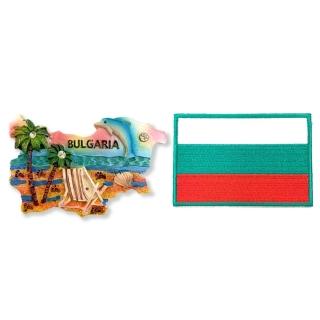 【A-ONE 匯旺】保加利亞海邊世界旅行磁鐵+保加利亞國旗背膠補丁2件組吸鐵紀念品(C150+426)