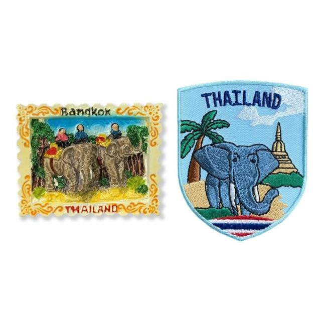 【A-ONE 匯旺】泰國曼谷大象辦公室磁鐵+泰國 大象 布標2件組網紅打卡地標 文青必備 大門磁鐵(C169+188)