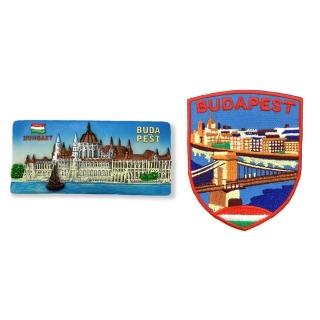 【A-ONE 匯旺】匈牙利布達佩斯國會大廈 PARLIAMENT特色地標磁鐵+布達佩斯 多瑙河背包貼2件組(C192+413)