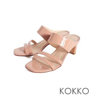 【KOKKO 集團】逆天美型簡約感真皮扁跟涼鞋(粉紅色)