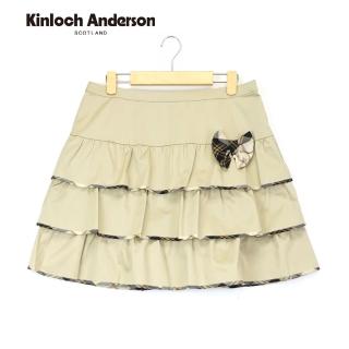 【Kinloch Anderson】甜美蝴蝶結荷葉抽皺五分裙 金安德森(KA0585403 卡其)