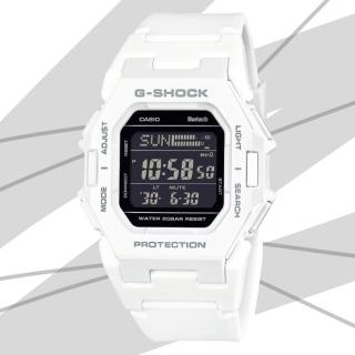 【CASIO 卡西歐】G-SHOCK 未來時尚 智慧藍芽 計步器 纖薄電子錶-白色(GD-B500-7 防水200米)