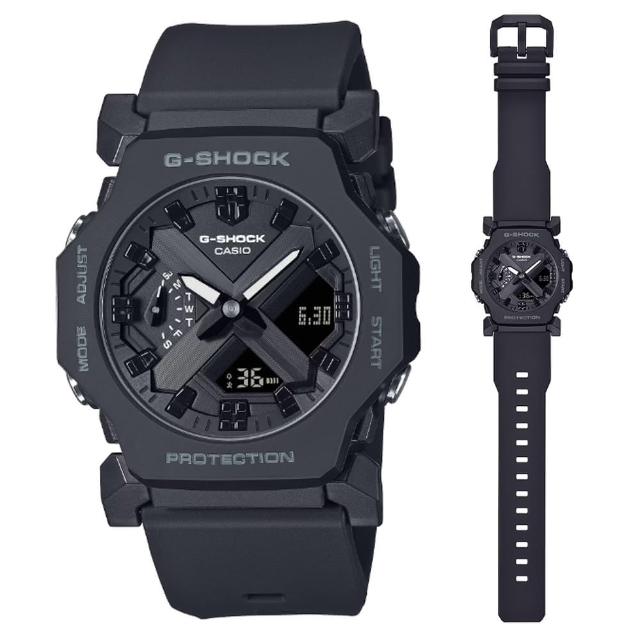 【CASIO 卡西歐】G-SHOCK 未來時尚 小巧纖薄雙顯錶-黑色(GA-2300-1A 防水200米)