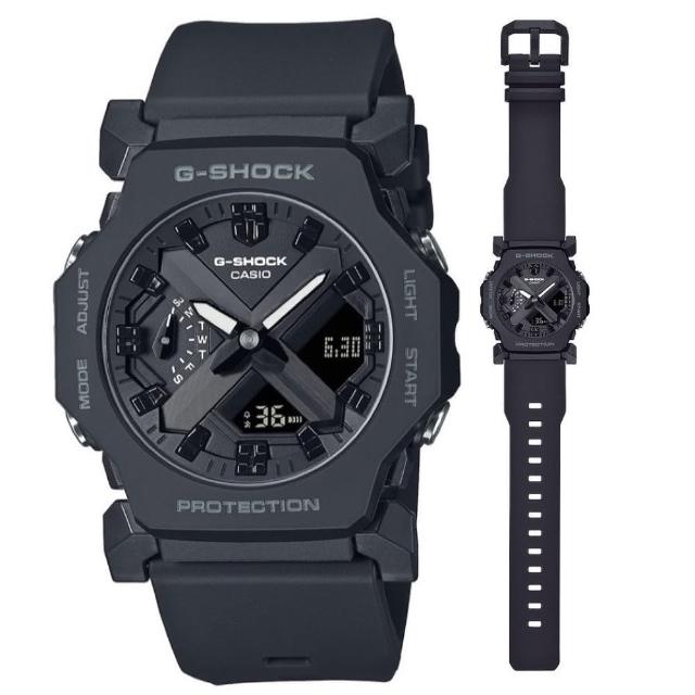 【CASIO 卡西歐】G-SHOCK 未來強悍 輕巧簡約 極酷黑  雙顯手錶(GA-2300-1A)