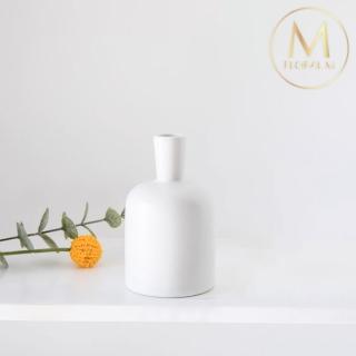 【Floral M】法式奶油陶瓷凱拉小花瓶(花瓶/插花/玻璃瓶/小口花瓶/花器/花盆/陶瓷花瓶/桌面擺飾)