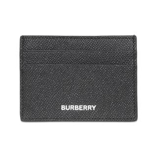 【BURBERRY 巴寶莉】時尚素面小牛皮5卡票卡夾證件夾 黑色(8014662 BLACK)