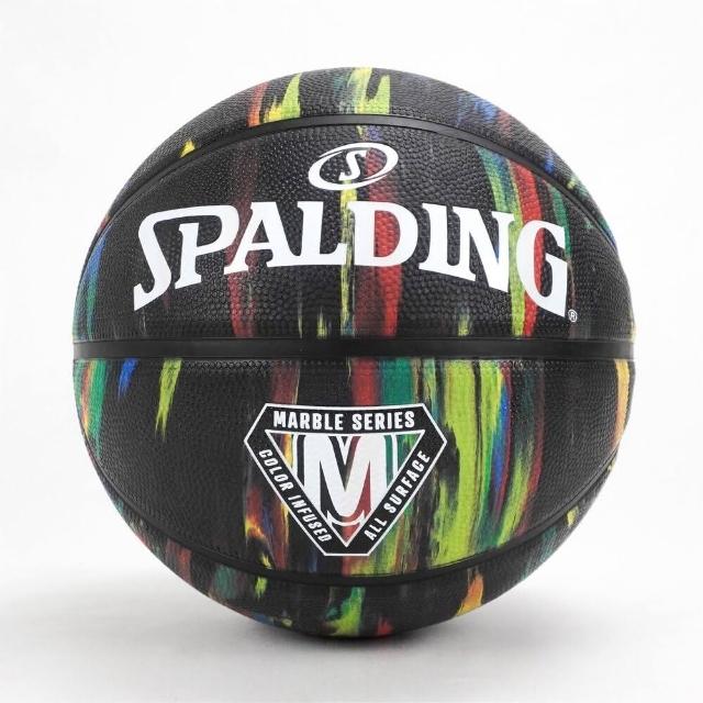 【SPALDING】Marble 7號 籃球 大理石 橡膠 運動 訓練 室內外 斯伯丁 黑彩(SPA84398)