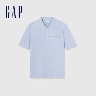 【GAP】男裝 短袖POLO衫-藍色(885511)