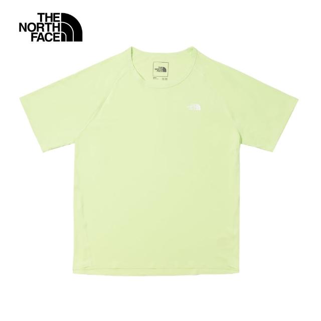 【The North Face】北面男款黃色吸濕排汗涼感防曬短袖T恤｜87W7O0F