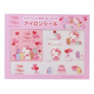 【小禮堂】Sanrio 三麗鷗 Hello Kitty 50週年 燙布貼 - 周年款(平輸品)