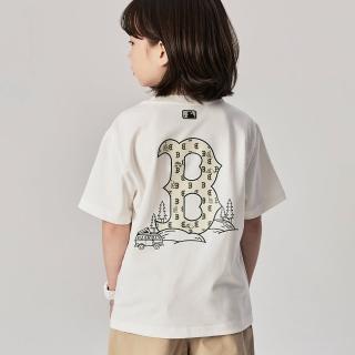 【MLB】童裝 短袖T恤 Monogram系列 波士頓紅襪隊(7ATSM0643-43IVS)