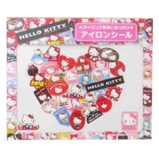 【小禮堂】Sanrio 三麗鷗 Hello Kitty 50週年 燙布貼 - 愛心款(平輸品)
