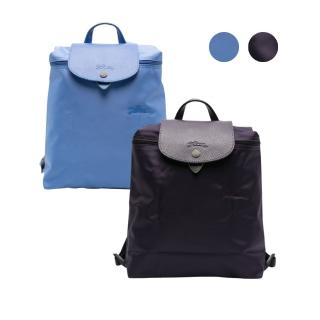【LONGCHAMP】LongChamp LE PLIAGE 中號 藍莓色/矢車菊藍 再生帆布 後背包(L1699919)