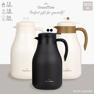 【GrandTies】1800ml真空不鏽鋼熱咖啡壺/保溫壺/保溫瓶(野餐/運動/保冷/保溫)