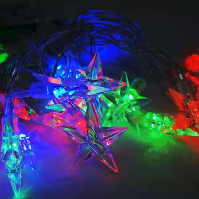 【摩達客】聖誕燈 LED20燈透明星星電池燈(彩光 高亮度又環保)